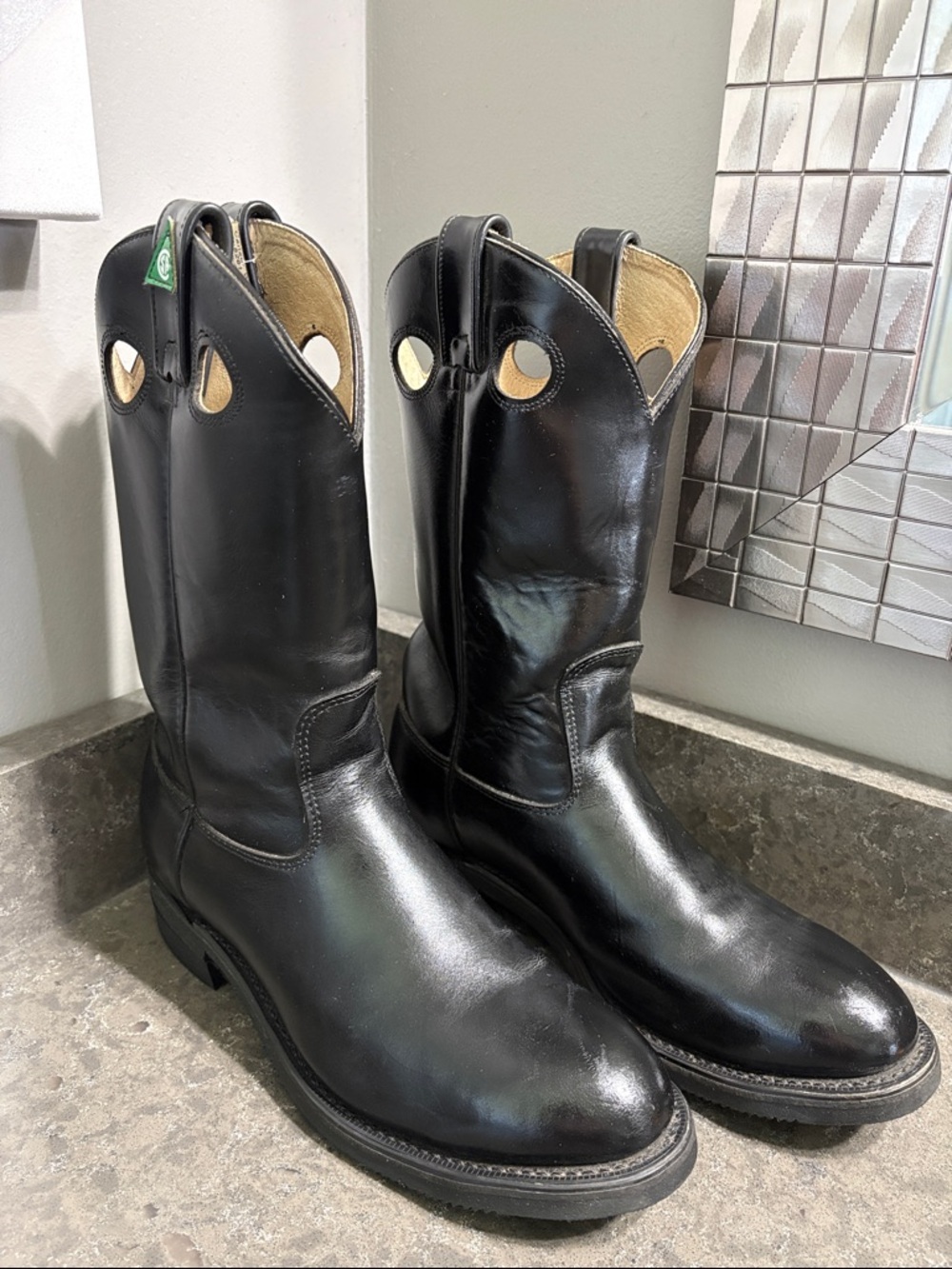 CSA Steel Toe Men's Black Leather Pull-On Work Boots